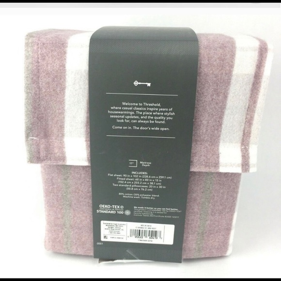 - Flannel Purple Plaid Striped flannel sheet… - Picture 3 of 4